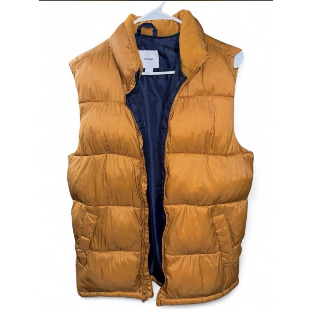 2017 Old Navy Puffer Vest Gold Mustard Yellow Quilted Gorpcore Streetwear M